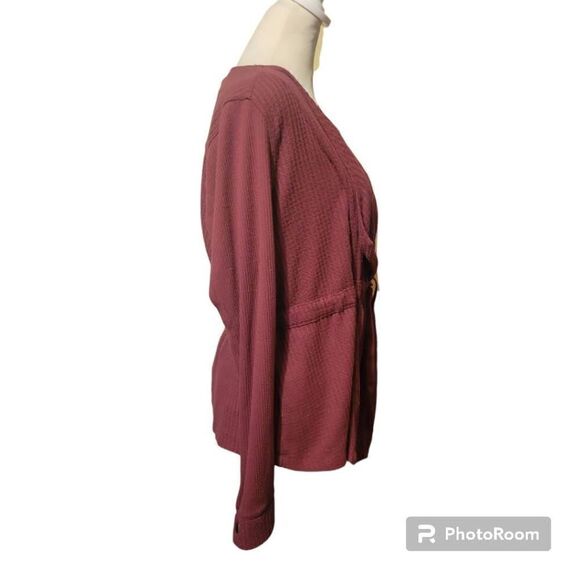 Knox Rose Women's Burgundy Cardigan Size Small - Picture 2 of 7